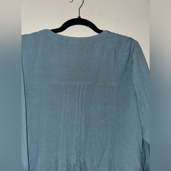 J. Jill blue button front long sleeve top bohemian boho cottagecore spring L - Picture 9 of 9